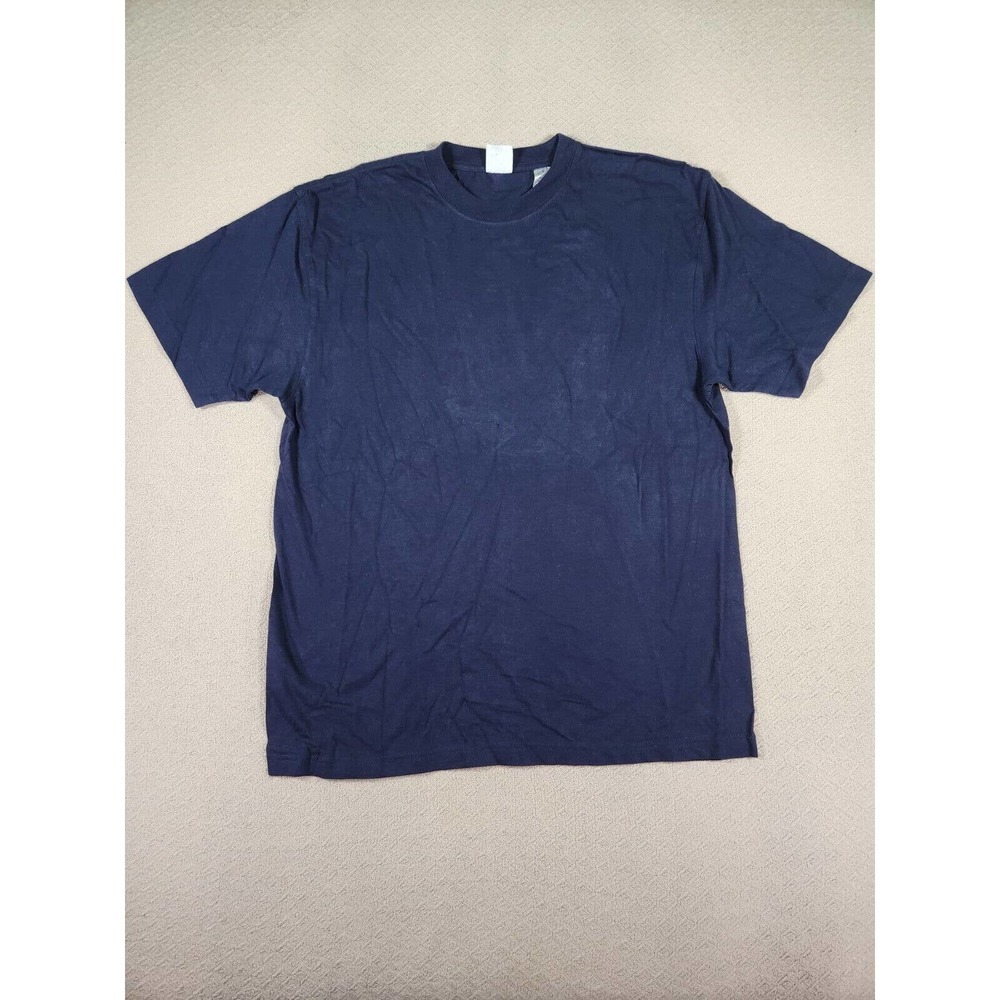 Time Out Shirt Mens Large L Navy Blue Crew Neck Cotton Stretch Regular NWOT 2